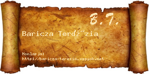 Baricza Terézia névjegykártya